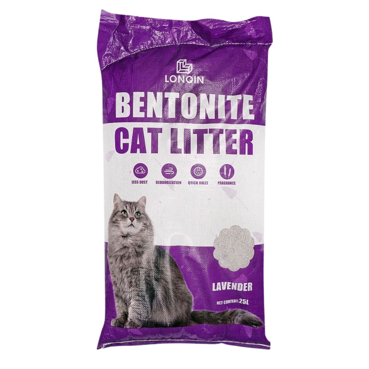 Lonqin Bentonite Cat Litter, Lavender, 25 Liter