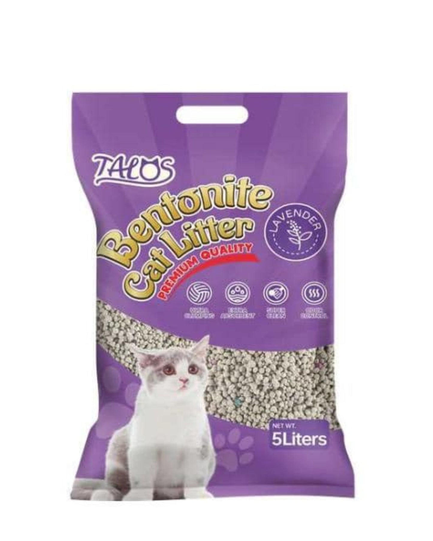 Talos Premium Bentonite Cat Litter Lavender 5ltr