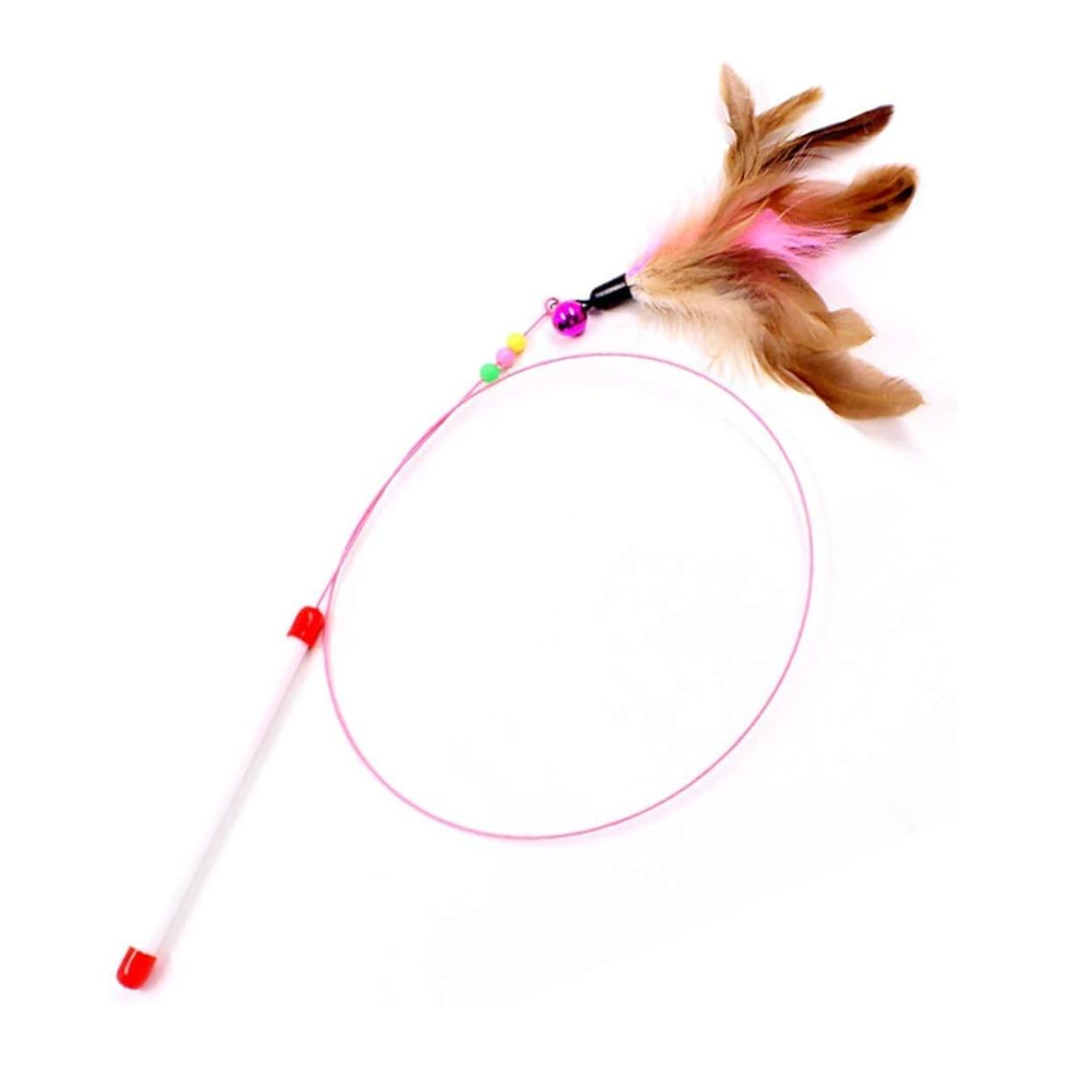 Bendable Feather Teaser Toy with Bells Flexible Metal for Cat