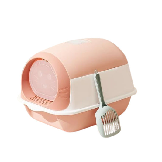 Cat Litter Box Closed Toilet Box with Groove Hernvy