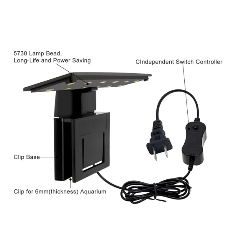 Roxin Aquarium Clip Light 6W-White Light-X3