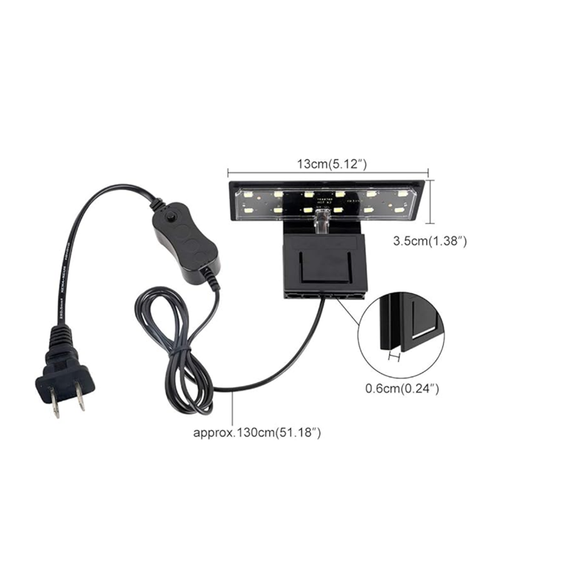 Roxin Aquarium Clip Light 6W-White Light-X3