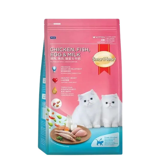 SmartHeart Kitten Dry Food Chicken, Fish, Egg & Milk (450gm)